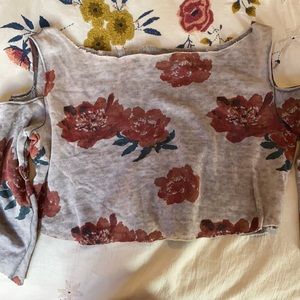 Floral Cold Shoulder Sweatshirt Urban Outfitters